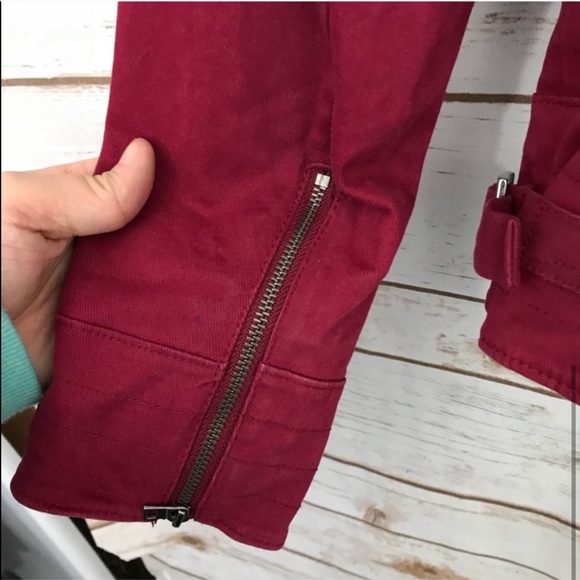 Banana Republic Burgundy Asymmetric Moto Jacket - Picture 5 of 7